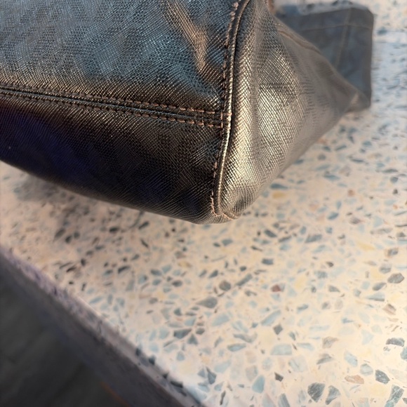 Michael Kors Jet Set Tote Black MK Logo Shoulder Bag Large - Picture 8 of 10